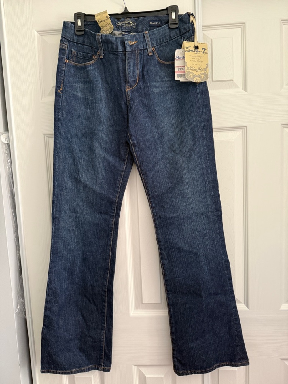 Dark Wash Blue Boot-Leg Jeans